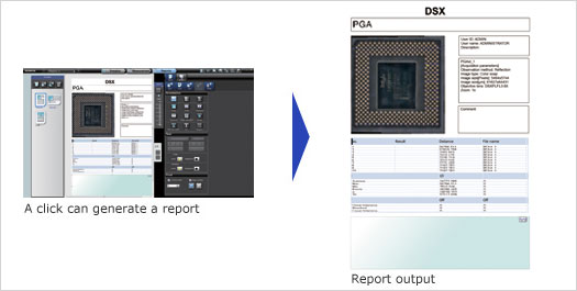 DSX500 Microscope Report Result Function Screenshot