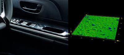 Avaliação 3D da estampagem dos botões de portas de automóveis usando o microscópio a laser LEXT OLS5000