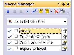 Example of Macro Manager set up for Count and Measure