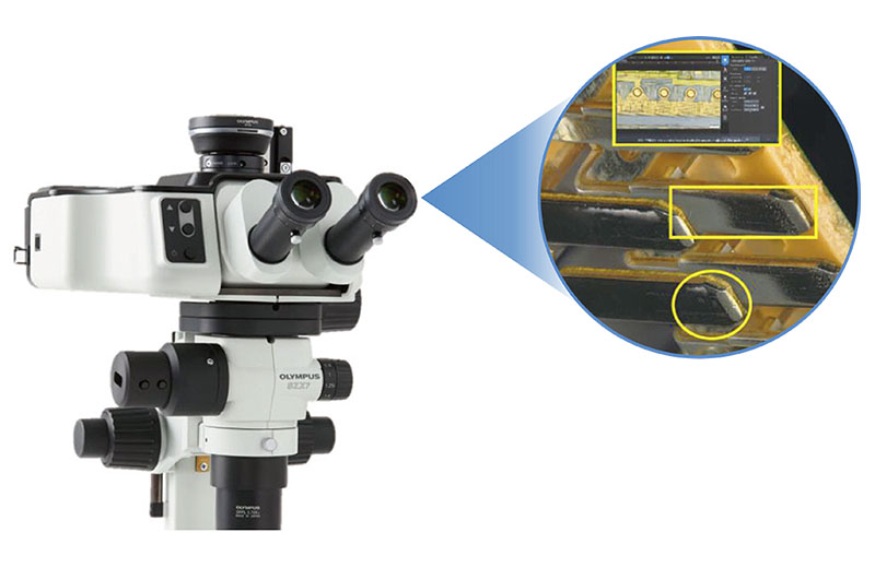 Using the SZX-AR1 software, work instructions, videos, images, and annotations can be displayed in the microscope’s field of view.