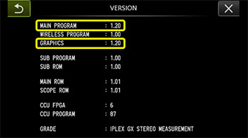 IPLEX GX/GT videoscope with AC adapter, software version 1.20 installed