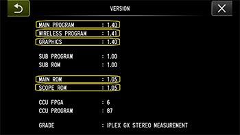 IPLEX GX/GT videoscope with AC adapter, software version 1.40 installed