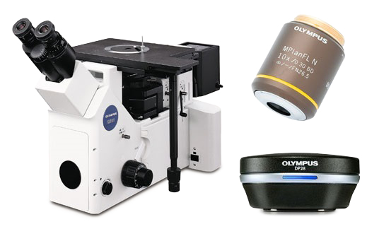 Inverted Metallurigacal Microscope, 10x Metallurgical Objective Lens, Microscope-Specific High-Resolution Digital Camera.
